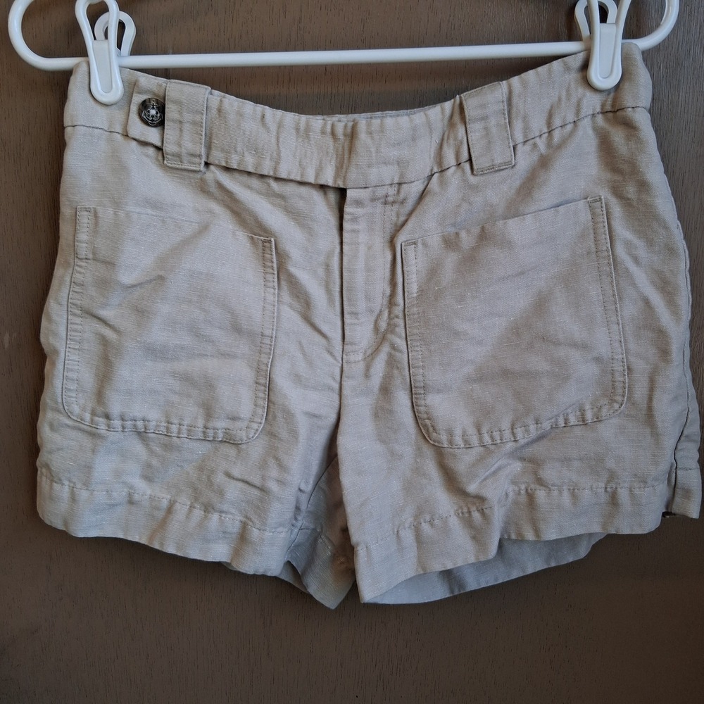 Daughters of‎ the Liberation Wmns 4  Beige Linen Blend Shorts Anthropolgie